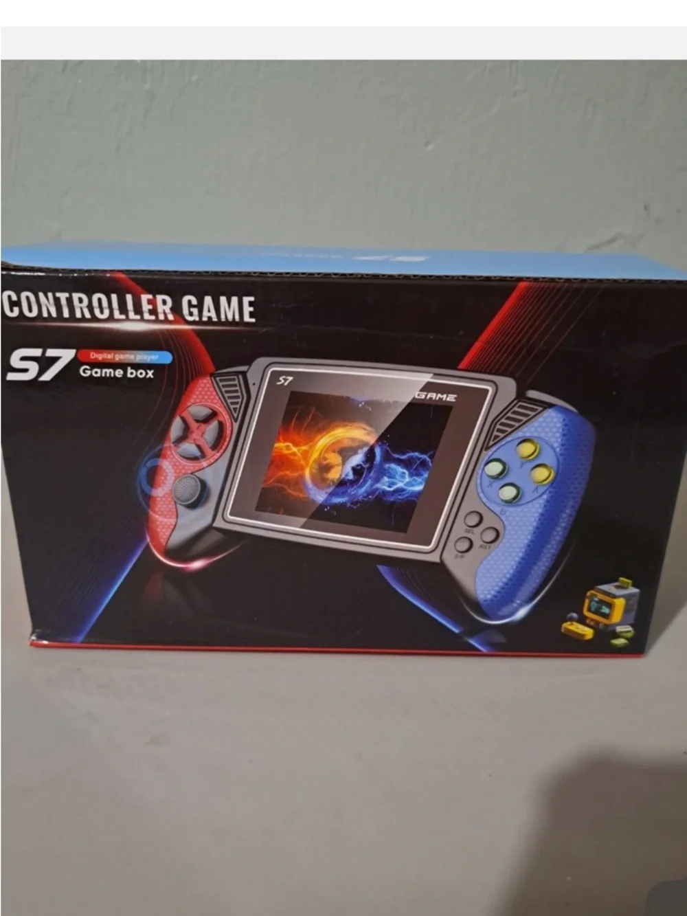 S7 Red & Blue Handheld Game Console - Portable Controller Game Box